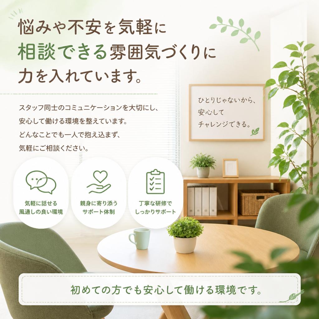 安心して相談できるサポート体制