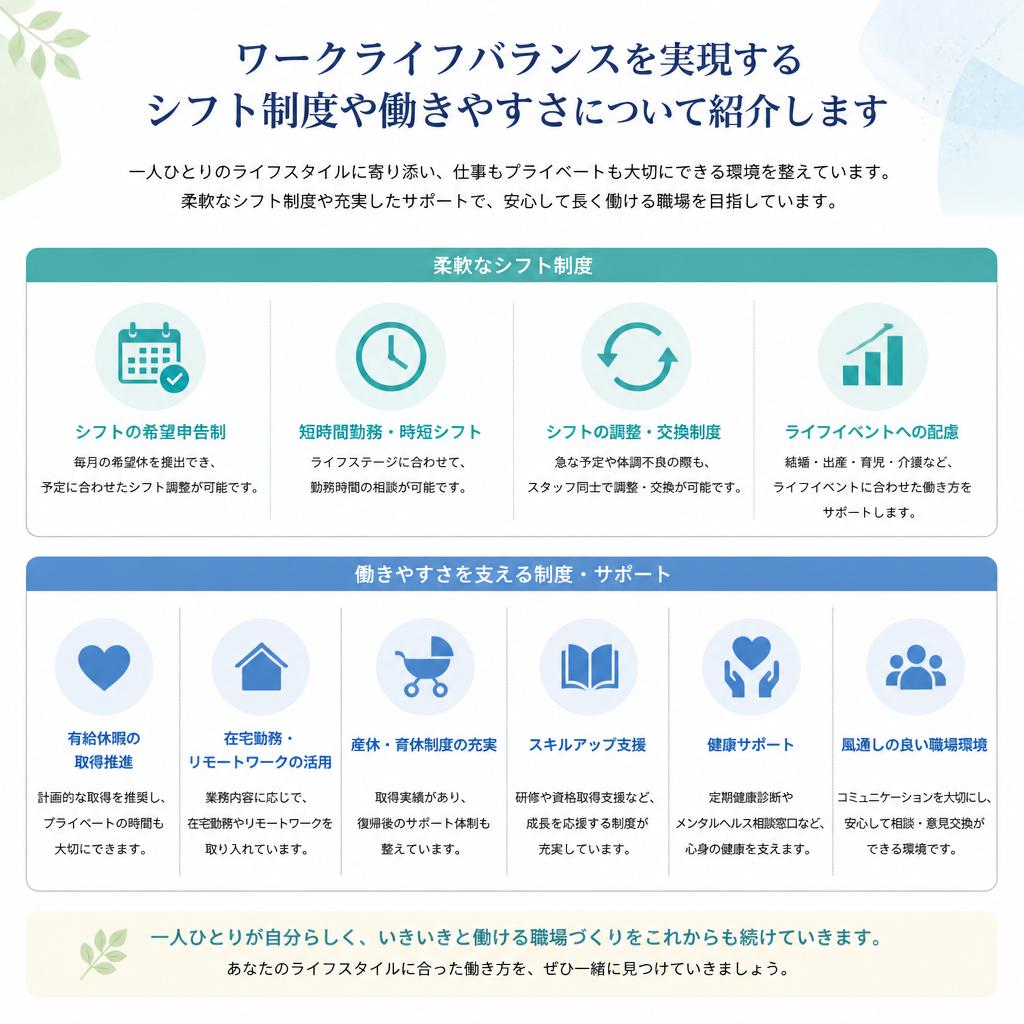 柔軟性のあるシフト制度