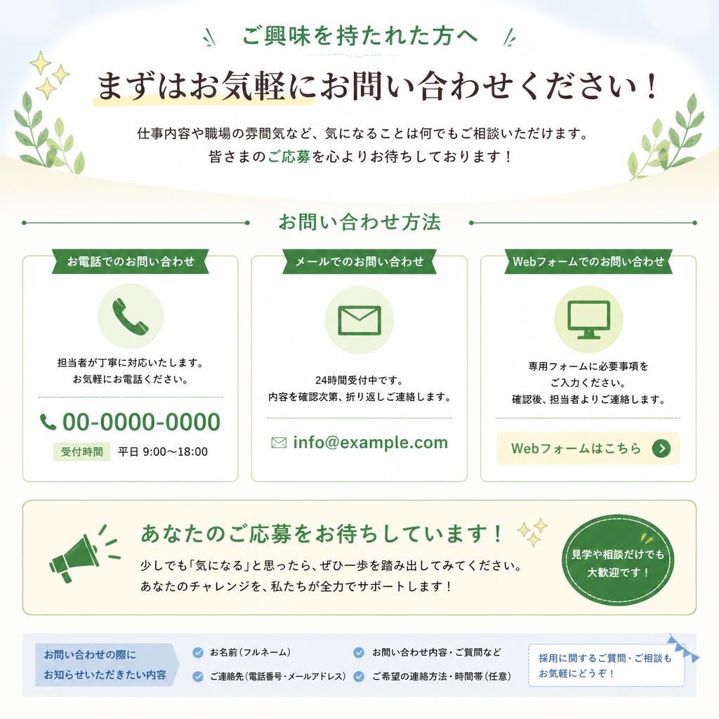 今すぐお問い合わせを！