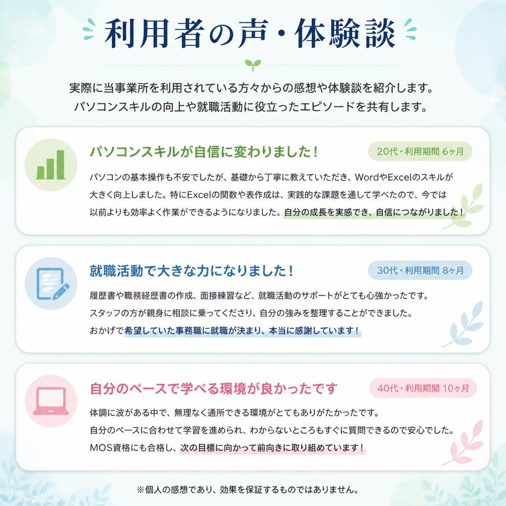 利用者様の声