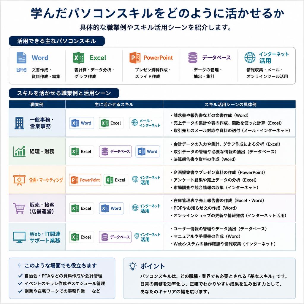 パソコンスキルの活用例