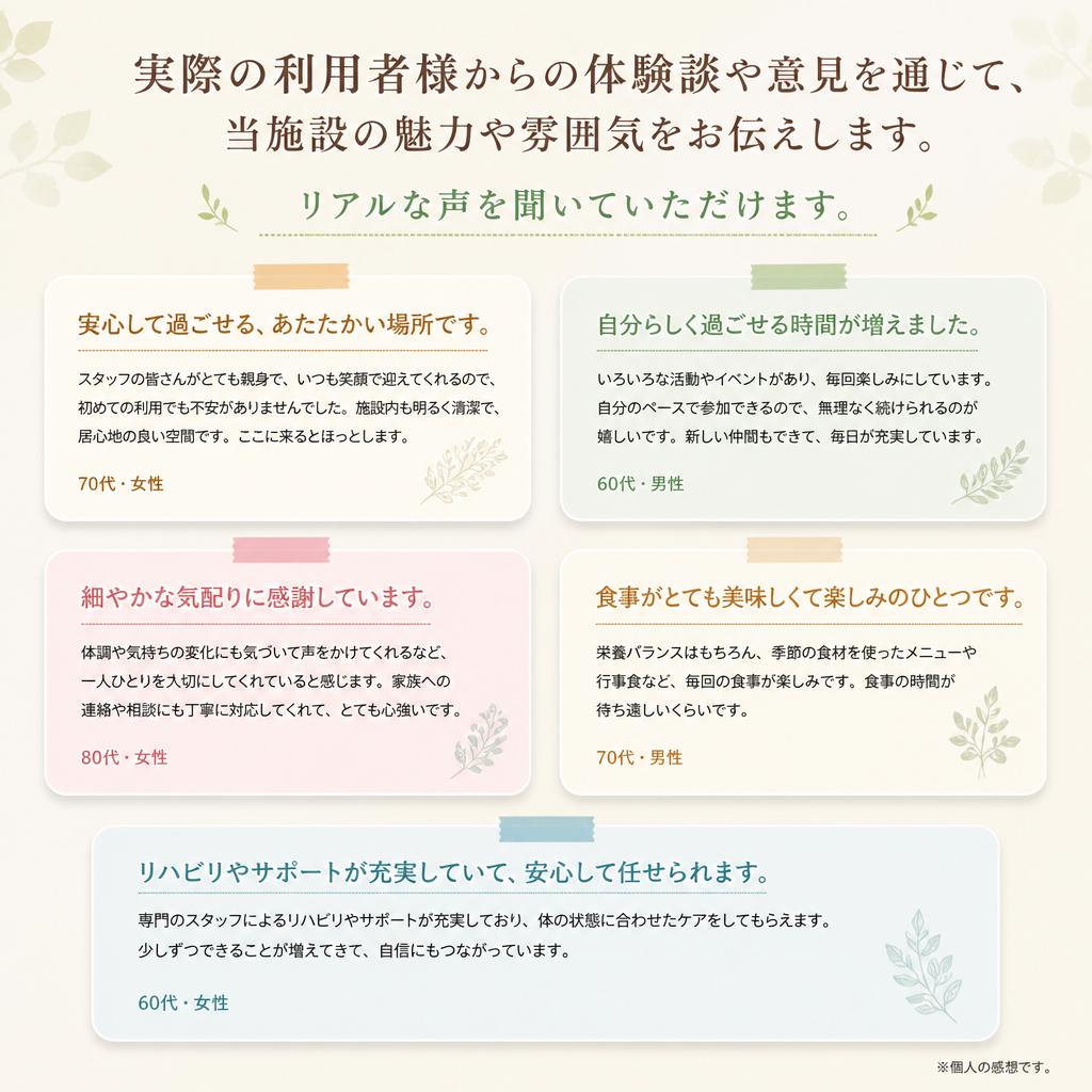 利用者様の声を紹介