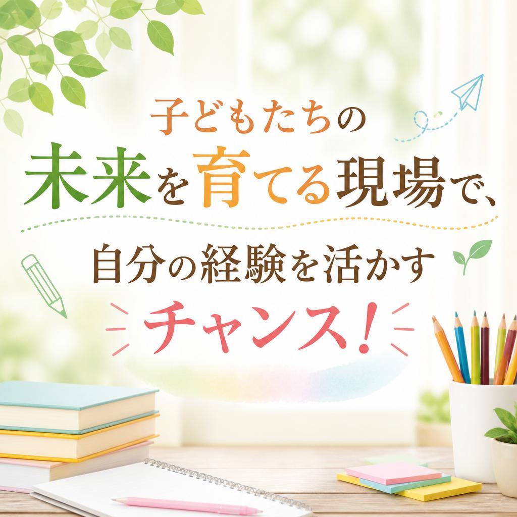 子どもたちの未来を育てる現場で、自分の経験を活かすチャンス！