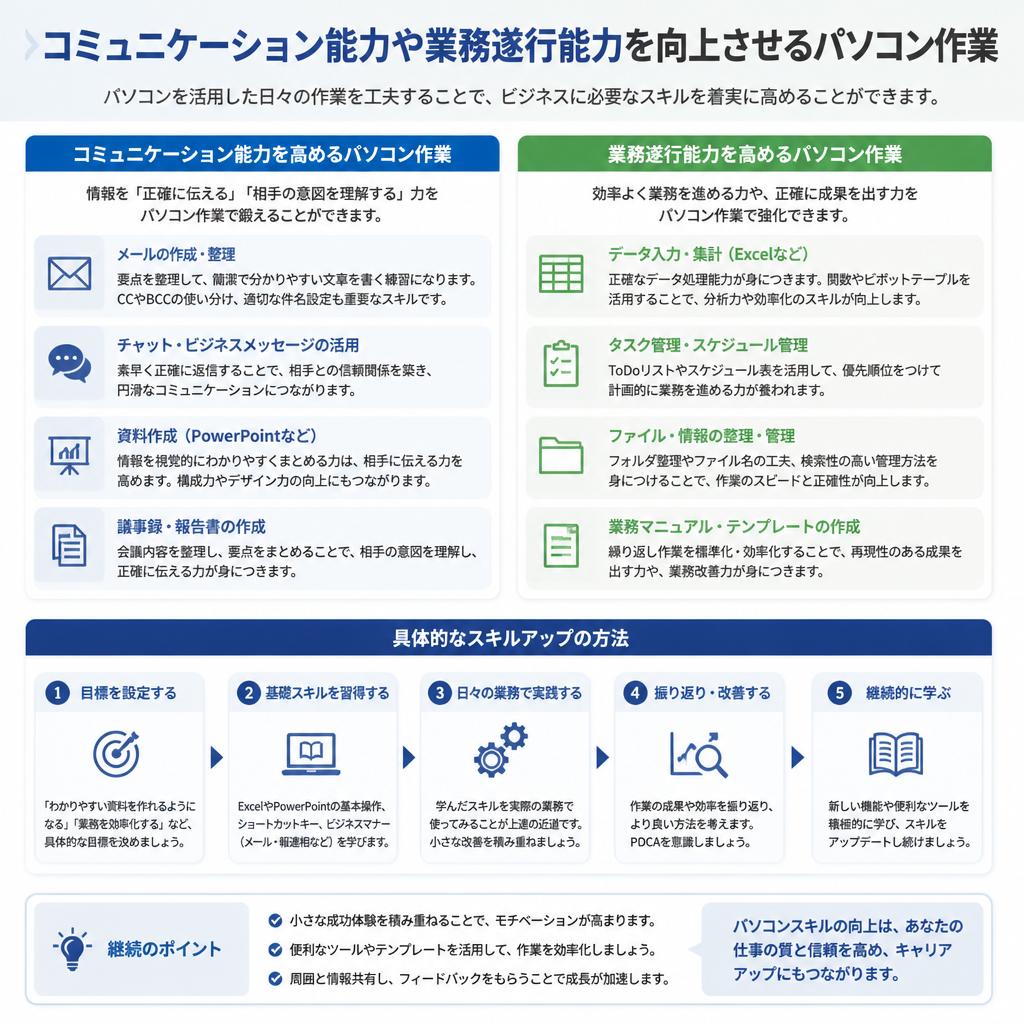 パソコン作業で得られるスキル