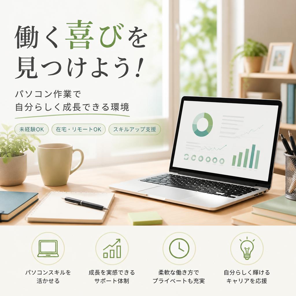 働く喜びを見つけよう！パソコン作業で自分らしく成長できる環境