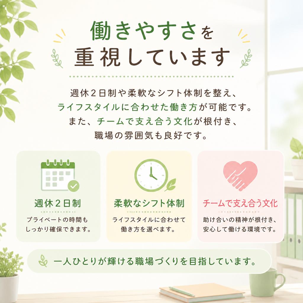 働きやすい職場環境を実現