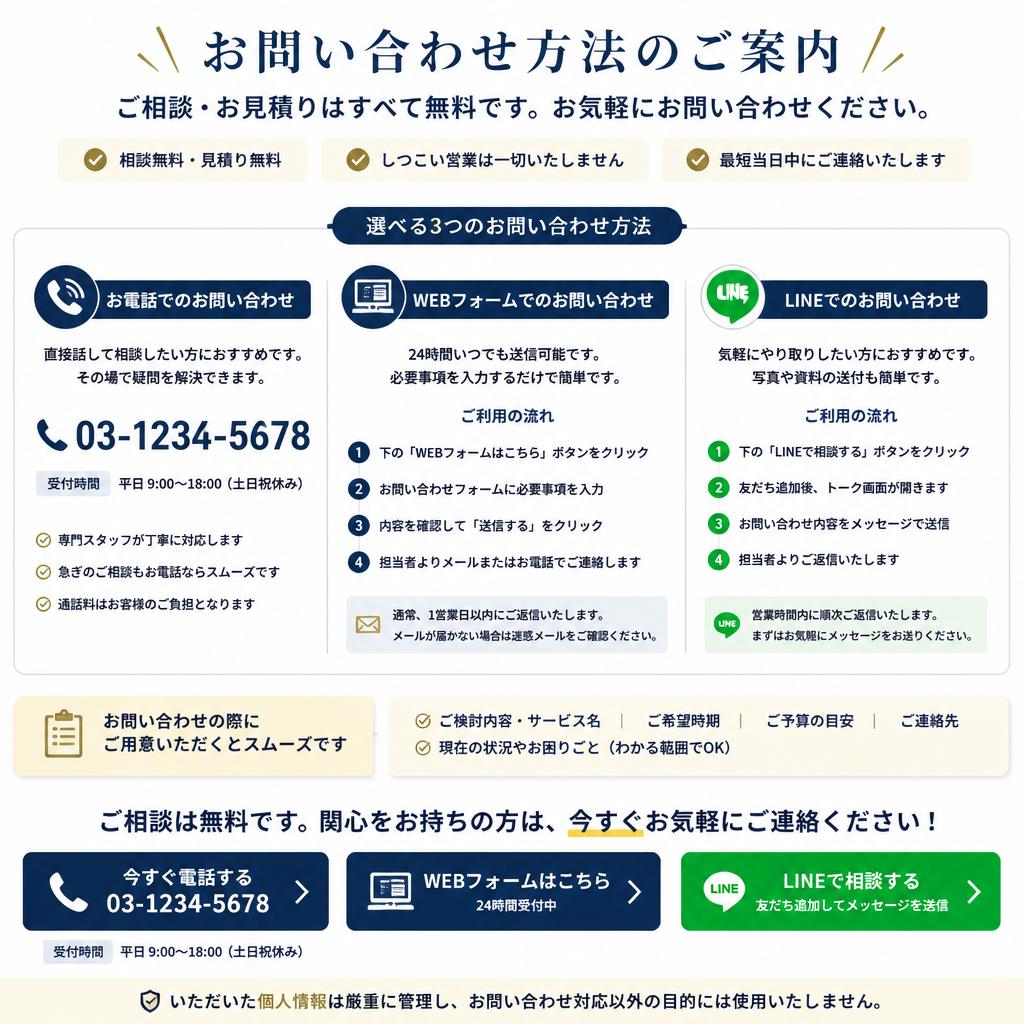 お気軽にお問い合わせください！