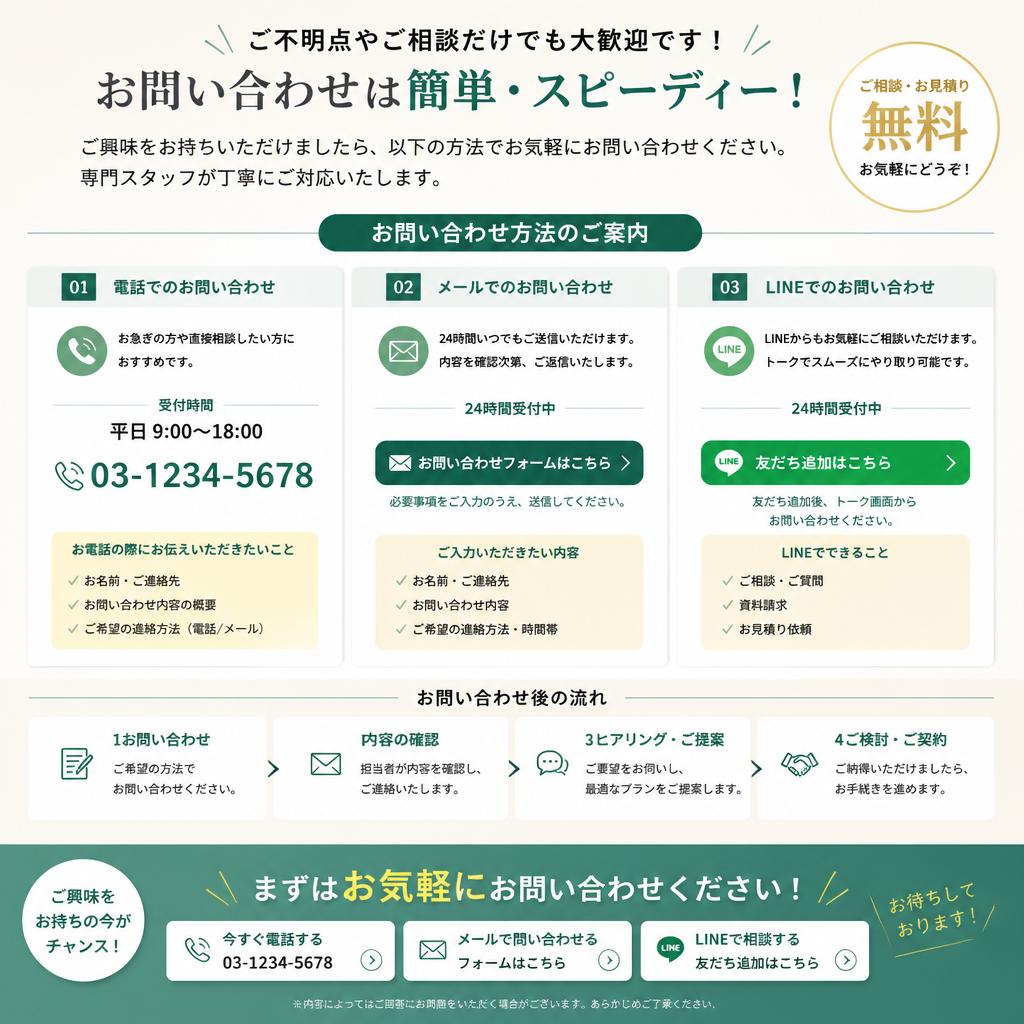 お気軽にお問い合わせください！