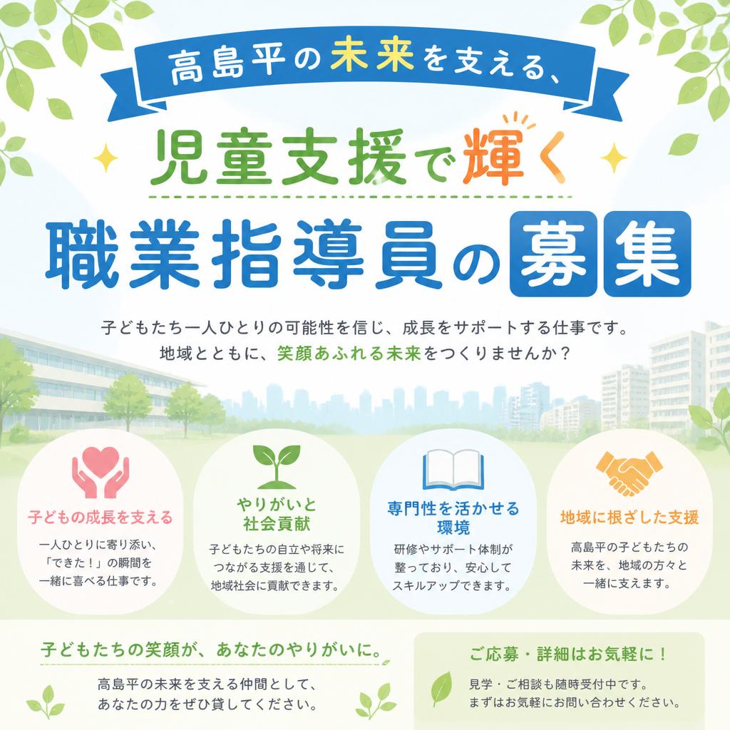 高島平の未来を支える、児童支援で輝く職業指導員の募集