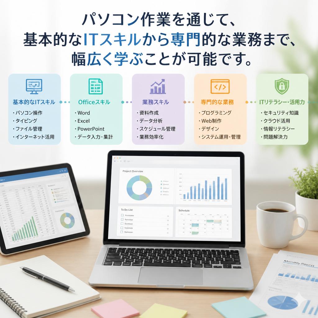 多様なパソコン作業でスキルアップ