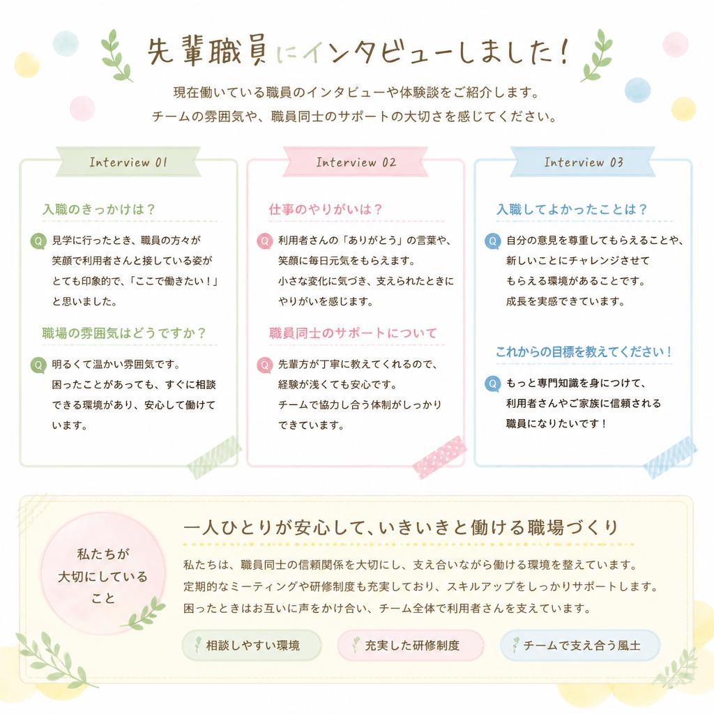 職員の声：成長を共に支える