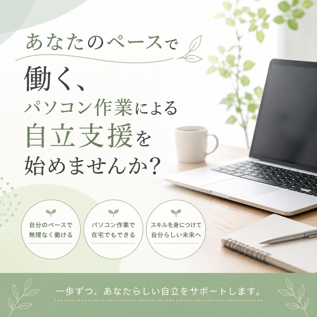あなたのペースで働く、パソコン作業による自立支援を始めませんか？