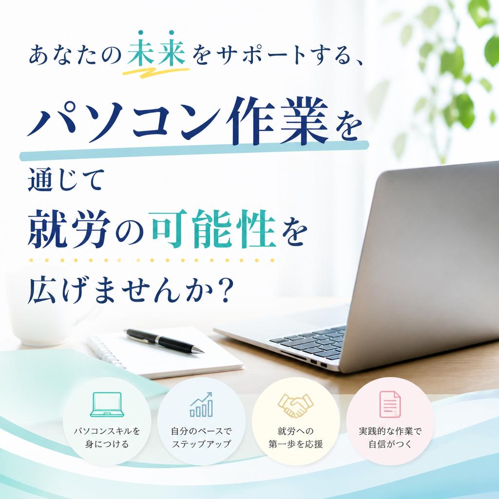あなたの未来をサポートする、パソコン作業を通じて就労の可能性を広げませんか？