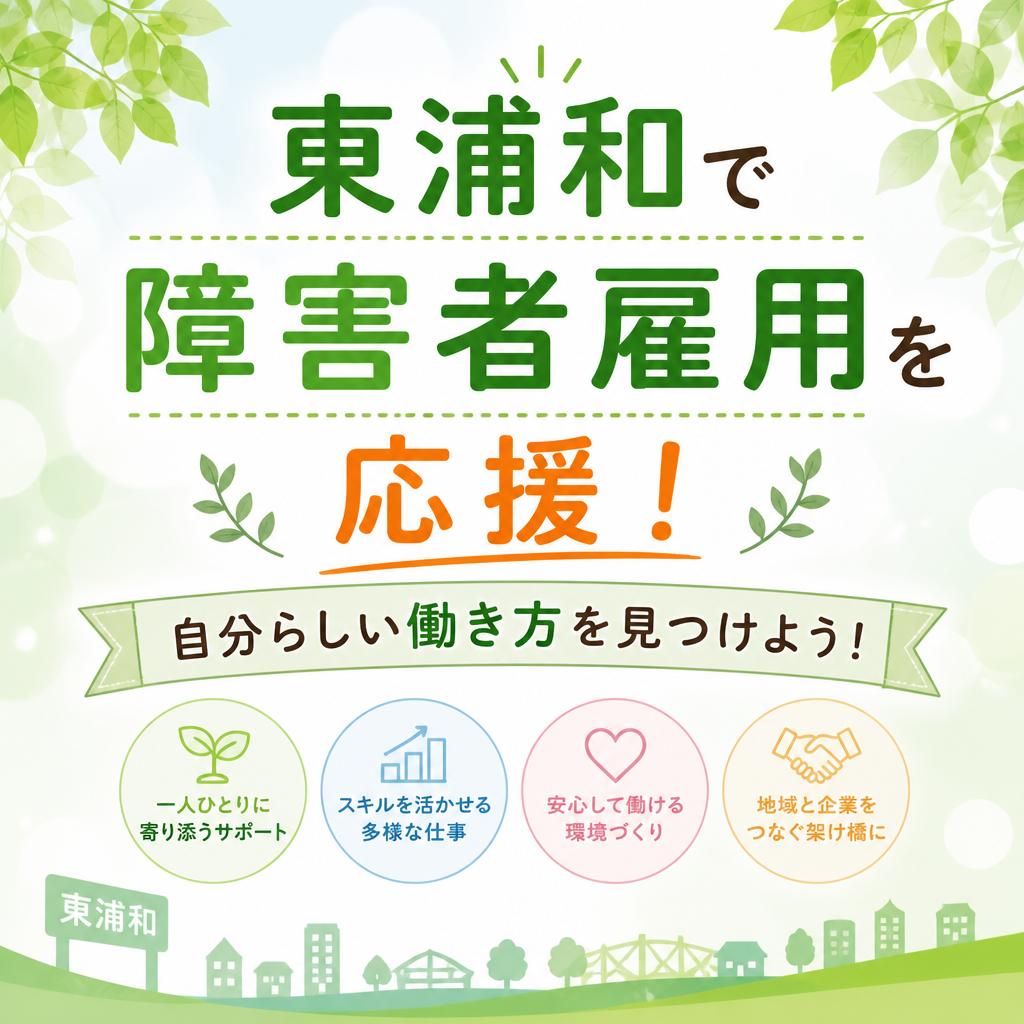 東浦和で障害者雇用を応援！自分らしい働き方を見つけよう！