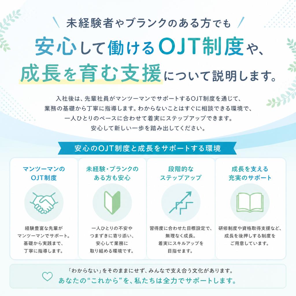 サポート体制と成長の機会