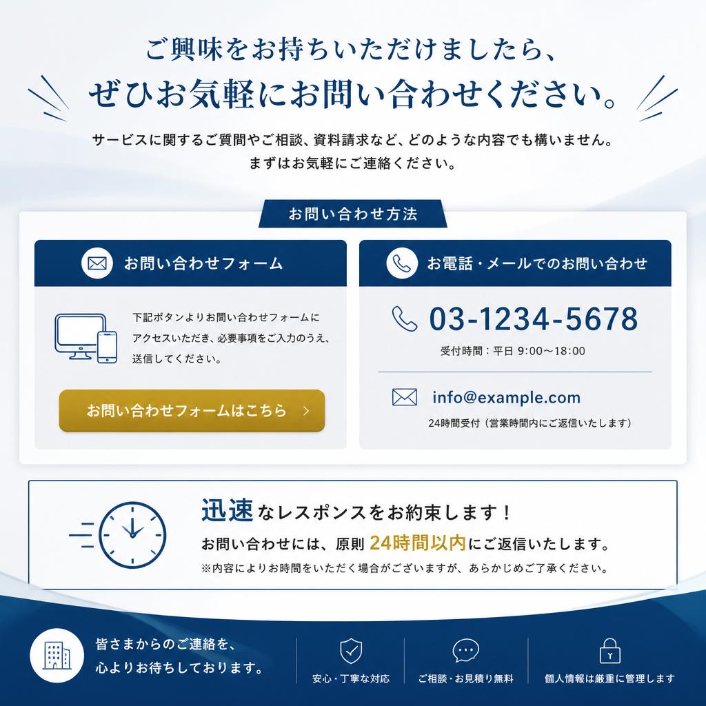 今すぐお問い合わせを！