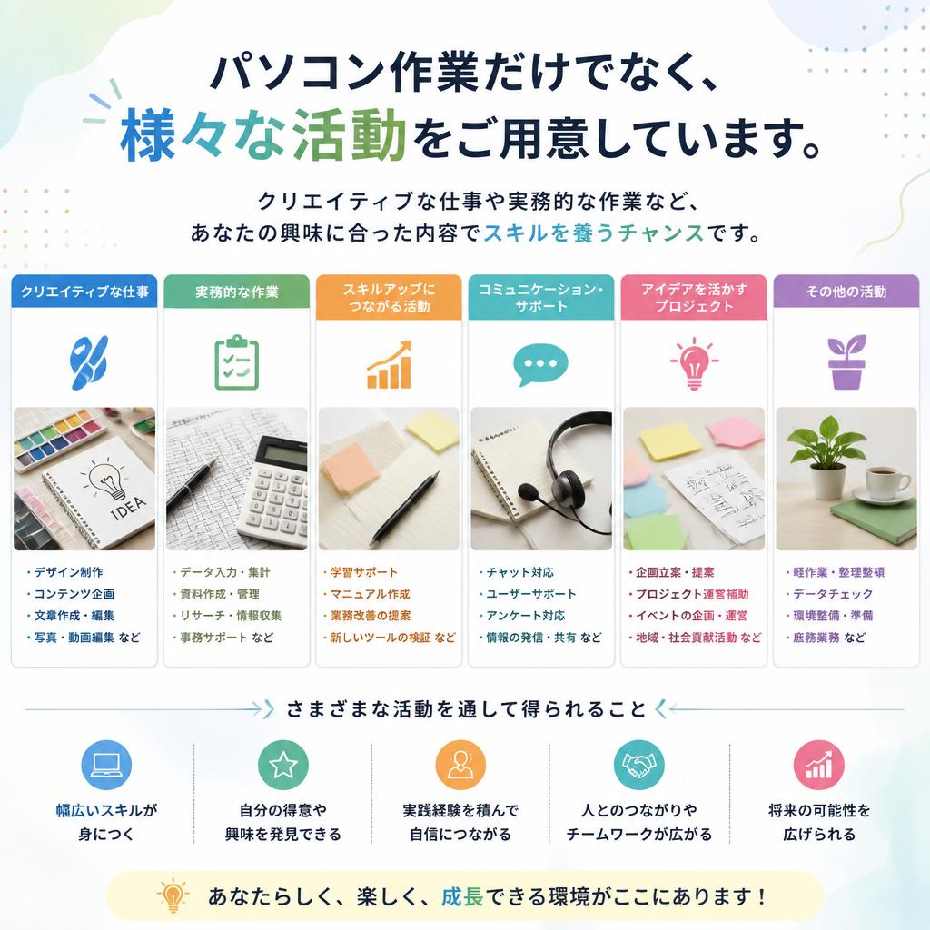 多様な作業内容