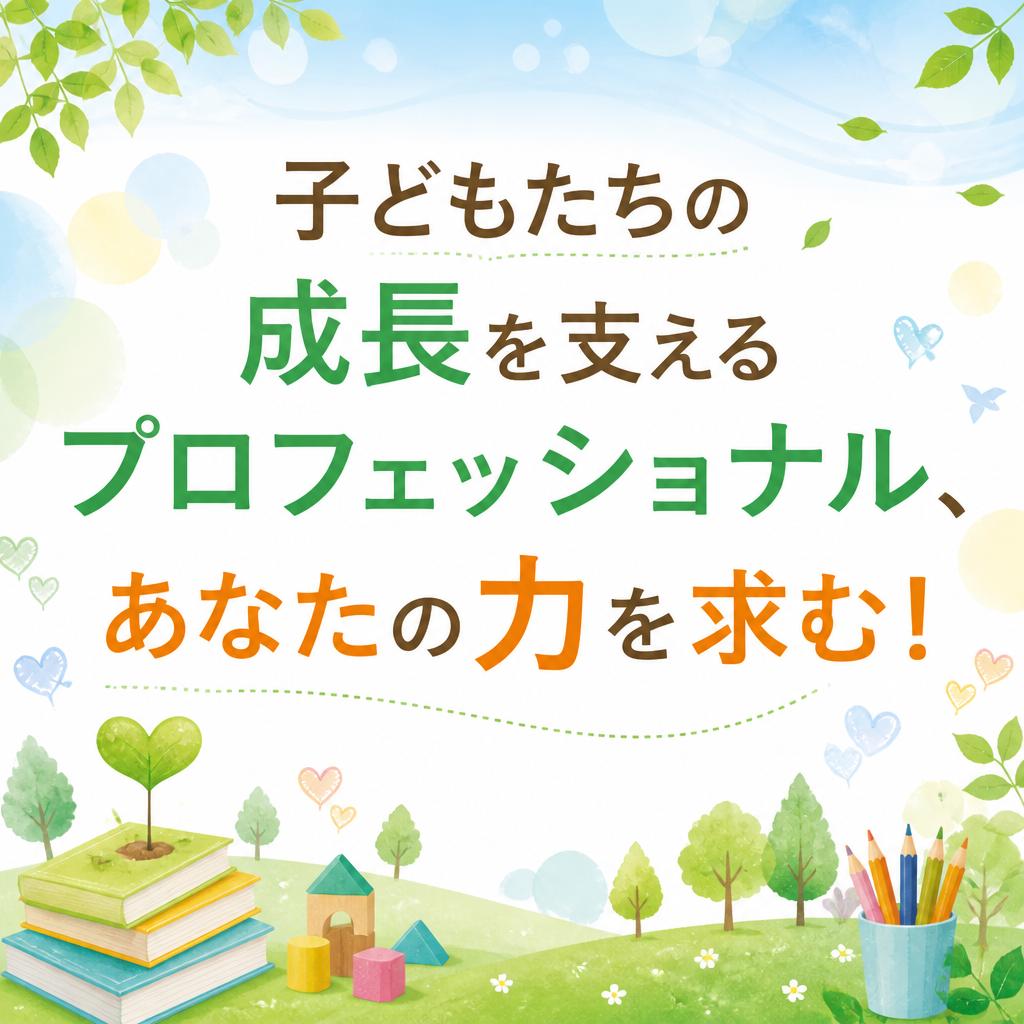 子どもたちの成長を支えるプロフェッショナル、あなたの力を求む！