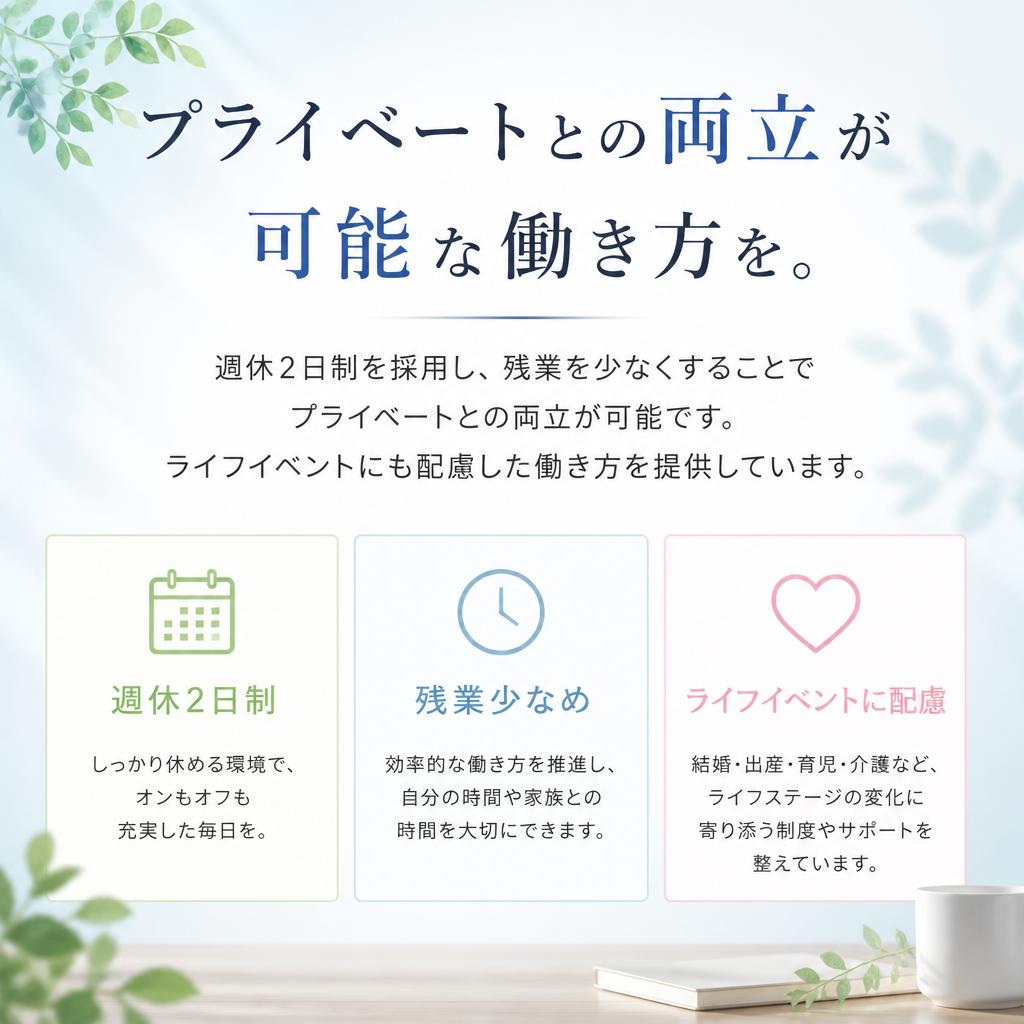 働きやすいシフトと待遇