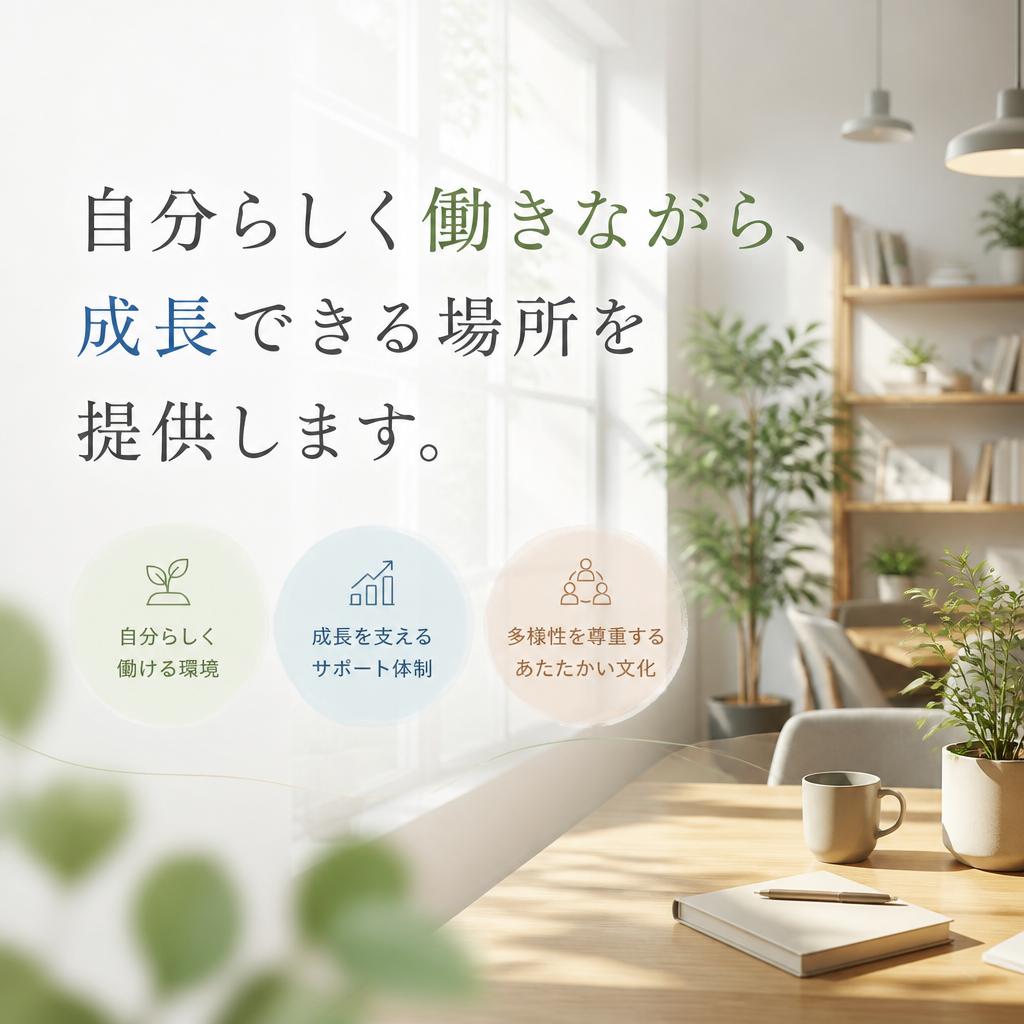 自分らしく働きながら、成長できる場所を提供します。