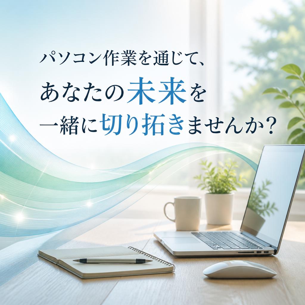 パソコン作業を通じて、あなたの未来を一緒に切り拓きませんか？