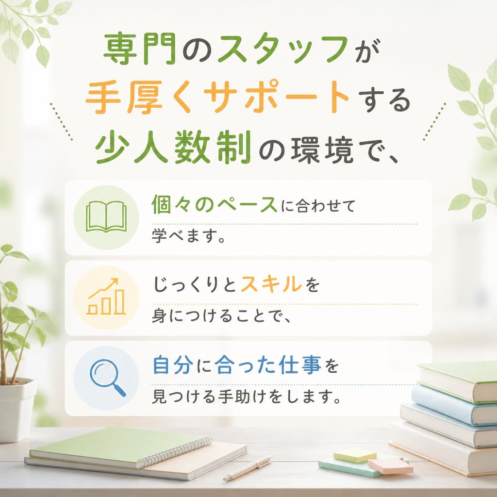 少人数制で安心の職業訓練